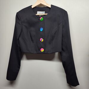 Black Blazer with Colorful Buttons